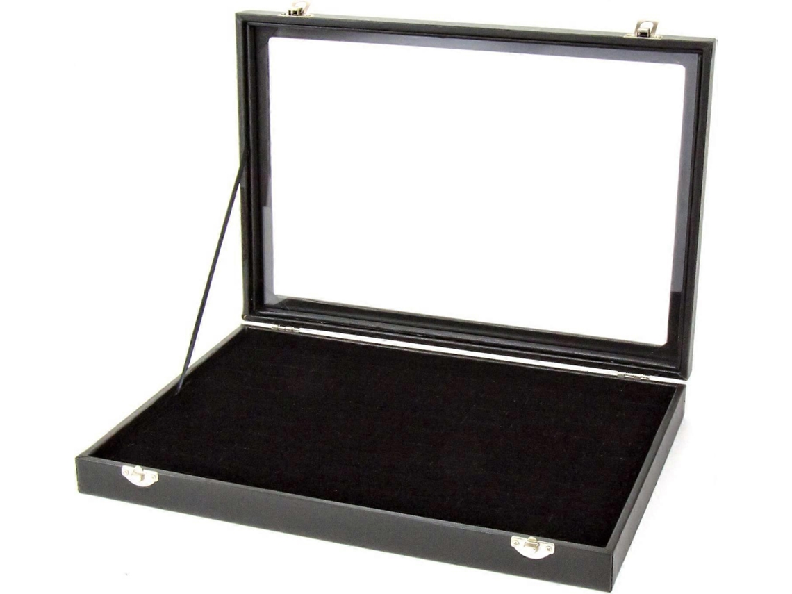 Caixa Para Joias Gemstone Box 24 Com Tampa De Vidro, Organizador E Expositor Para Anéis E Brincos. Hengjian