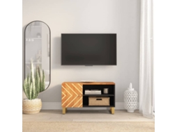 Vidaxl Móvel De Tv 80x31,5x46 Cm Mangueira Maciça Castanho E Preto