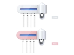 Porta escova Sanitizador Uv Dispenser Creme Dental Usb Sem Prego