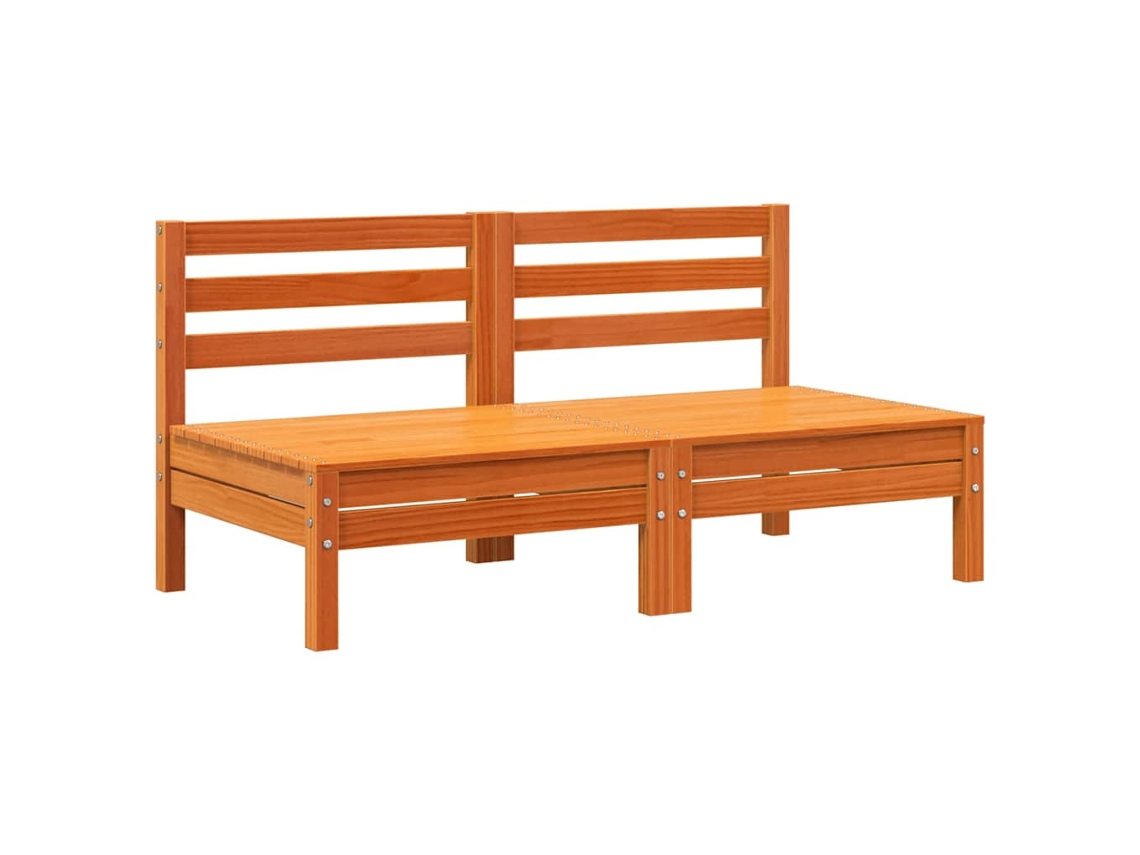 Maison Exclusive - Sofás S/ Apoios Braços P/ Jardim 2pcs Pinho Maciço Castanho-mel
