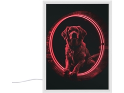 Abajur De Cabeceira Quarto, Com Formato De Cachorro, Círculo Vermelho, Luz Noturna Pequena, Ideal Quarto, Sala