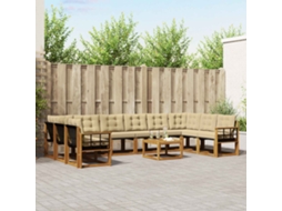 Vidaxl Conjunto De Sofás Para Exterior 11 Unid. Natural E Bege