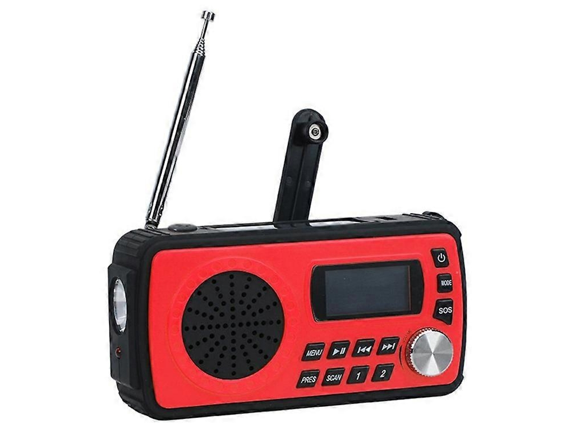 Rádio De Emergência Sos Externo Wb 12 Com Energia Solar, Manivela, Am/fm/wb, Alerta Meteorológico, Lanterna, Carregador Portátil Olysi Shop