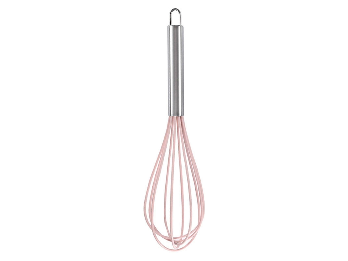 Batedor De Ovos Manual Com Silicone, 12 Polegadas, Utensílio De Cozinha Na Cor Rosa Para Assar E Cozinhar