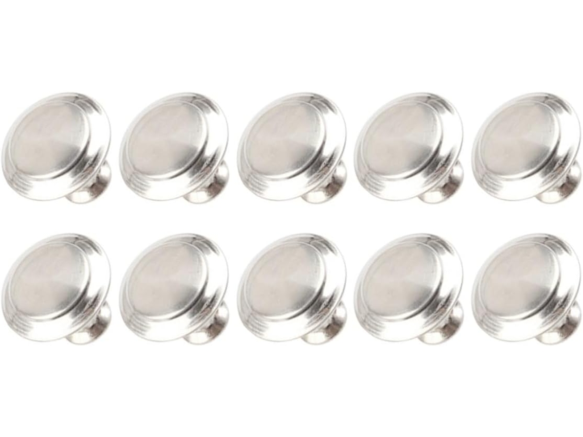 Conjunto De 10 Puxadores Aço Inoxidável Com Furo Único, Para Cômodas, Com Acabamento Prateado Escovado E Polido, Ideais