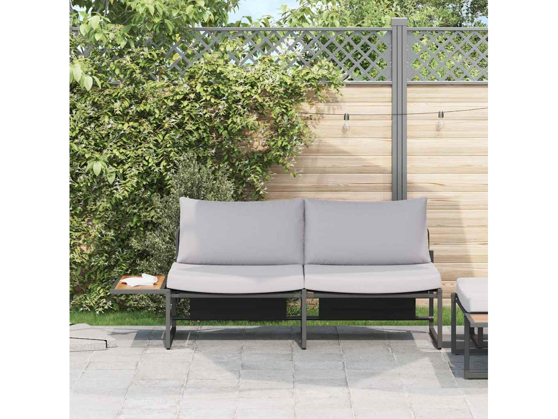 Vidaxl Sofá De Jardim Cinzento-claro 200,5 X 70 X 85,5 Cm Aço