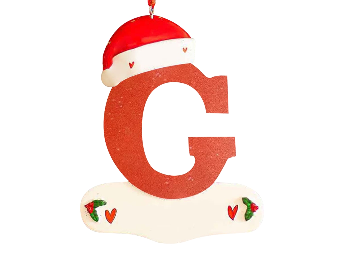 Decoração Personalizada de Natal com Letra G para Nome LAXISCREED