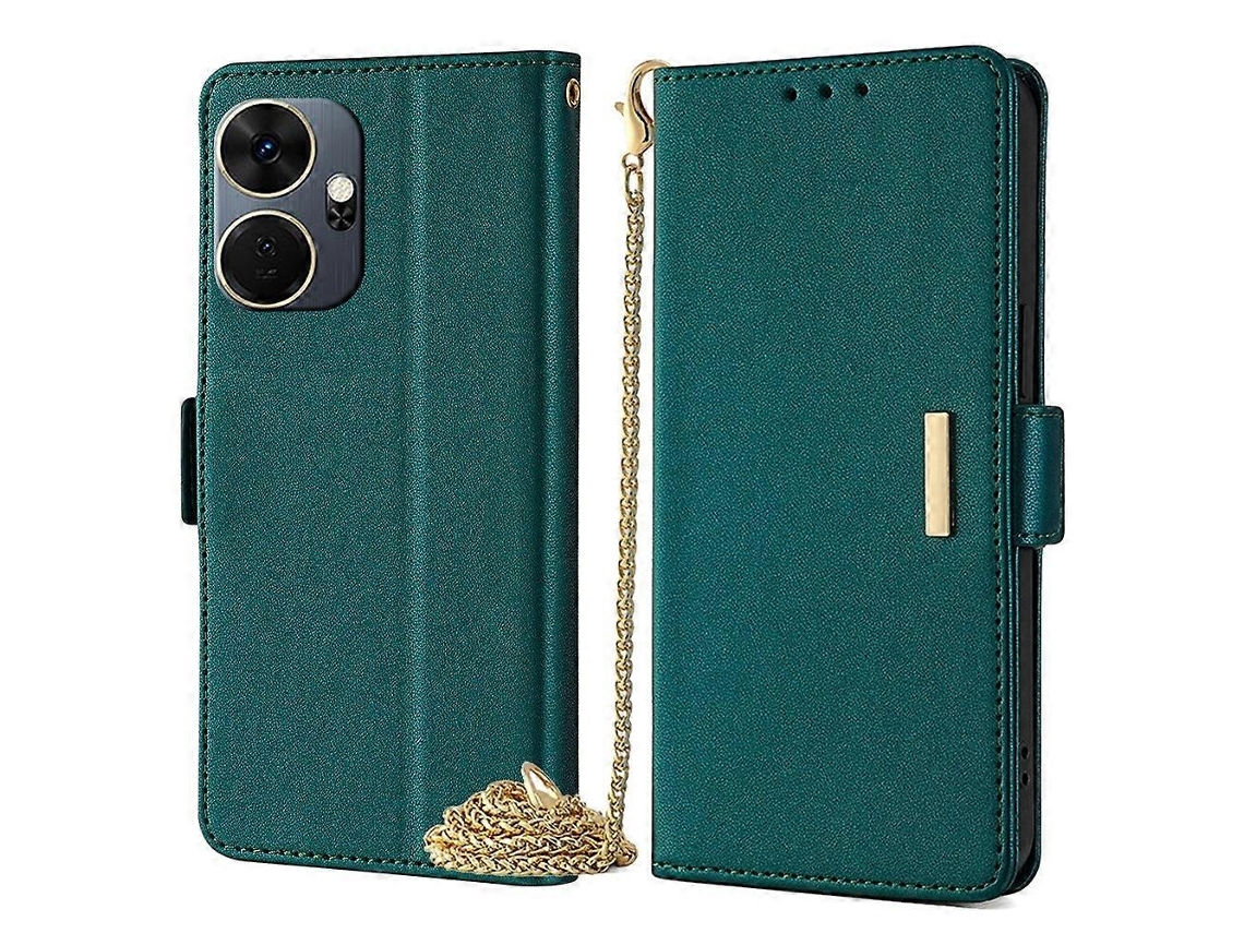 Capa De Celular De Couro Com Corrente Transversal