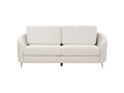 Sofá de 3 lugares BELIANI Trosa de Poliéster Creme 203x86x88