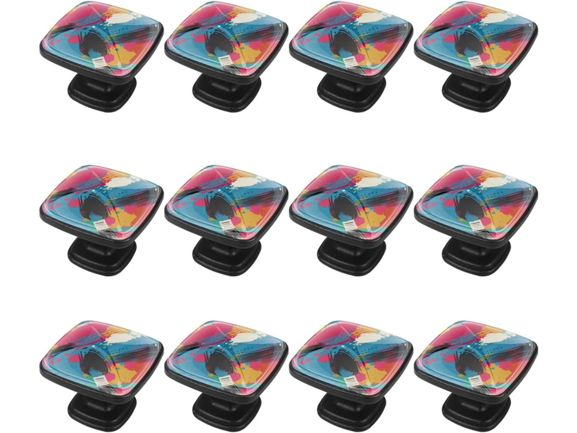 Puxadores Quadrados Para Armários De Cozinha, Puxadores Para Gavetas De Cômoda, 12 Peças, Estilo Arte Moderna Abstrata
