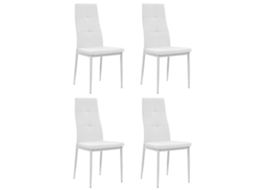 Vidaxl Cadeiras De Jantar 4 Pcs Couro Artificial Branco