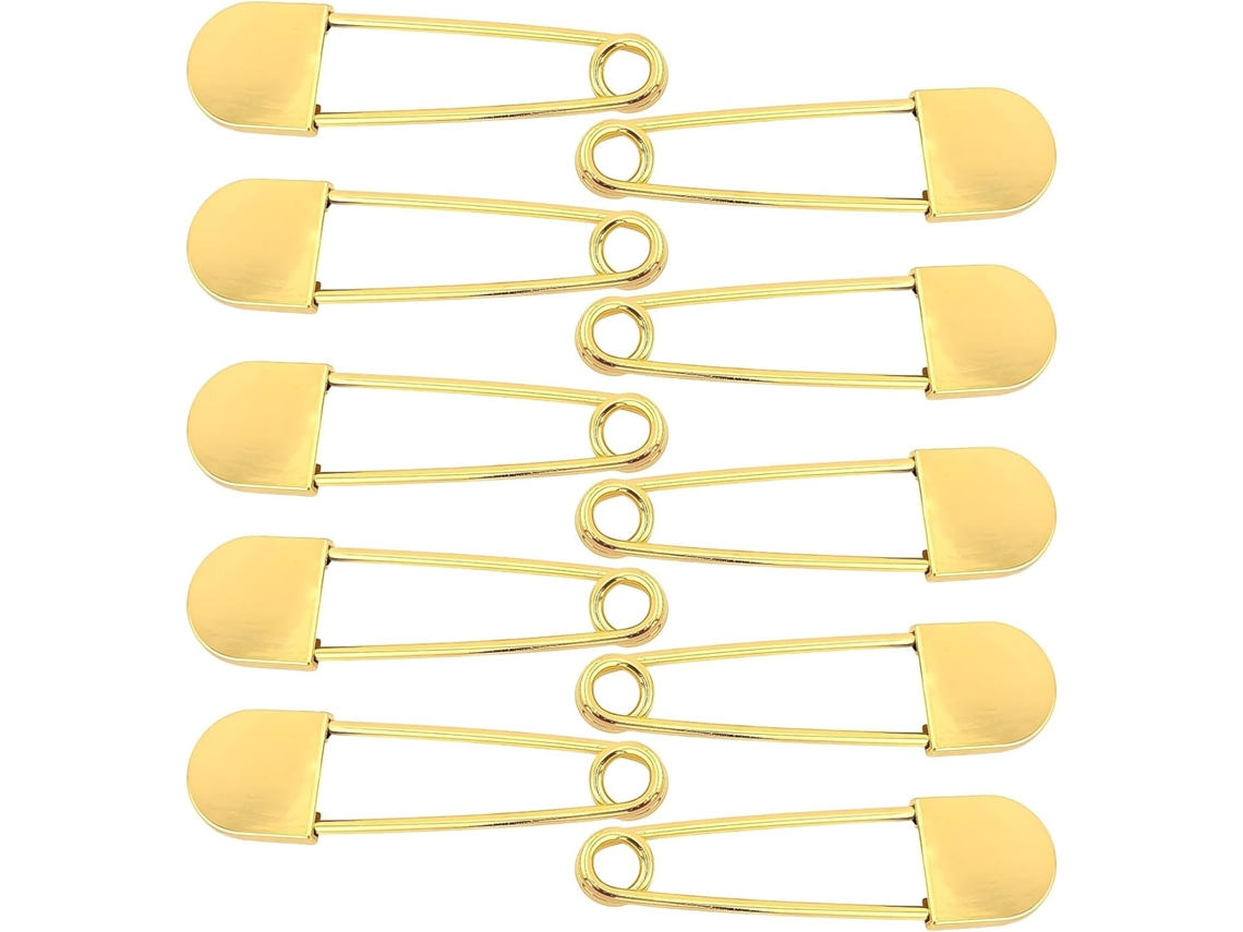 10 Alfinetes De Segurança Reforçados 7,9 Cm (3,1 Polegadas), Liga