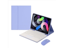 Lurelia Capa Com Teclado Bluetooth Para Ipad 7 10.2 Com Rato, Com Touchpad, Branco E Roxo