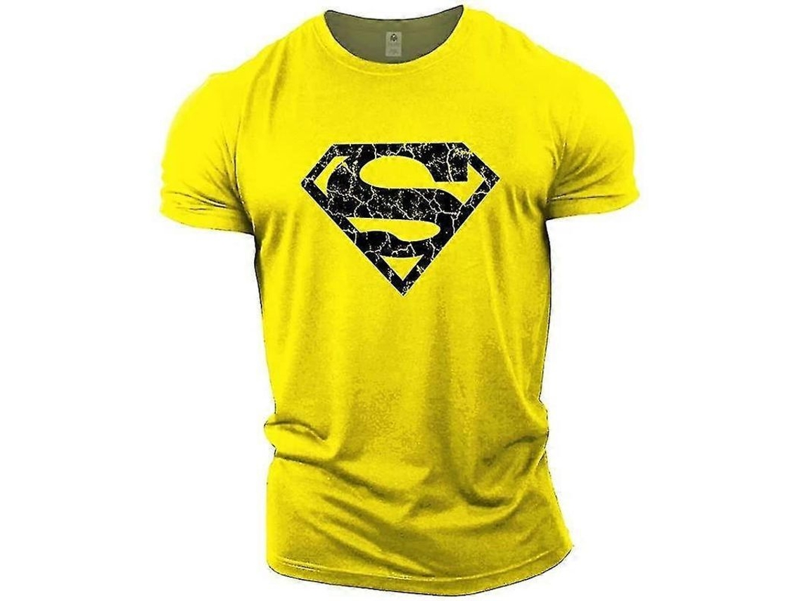 Camiseta De Algodão 100% Alta Qualidade, Ajuste Confortável Para Academia E Uso Diário, Tamanhos S A Xxl Amarelo