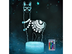 Luz Noturna Infantil, Faixa de Luz Visual 3d com Controle Remoto, 16 Mudanças de Cor Alpaca SIURN