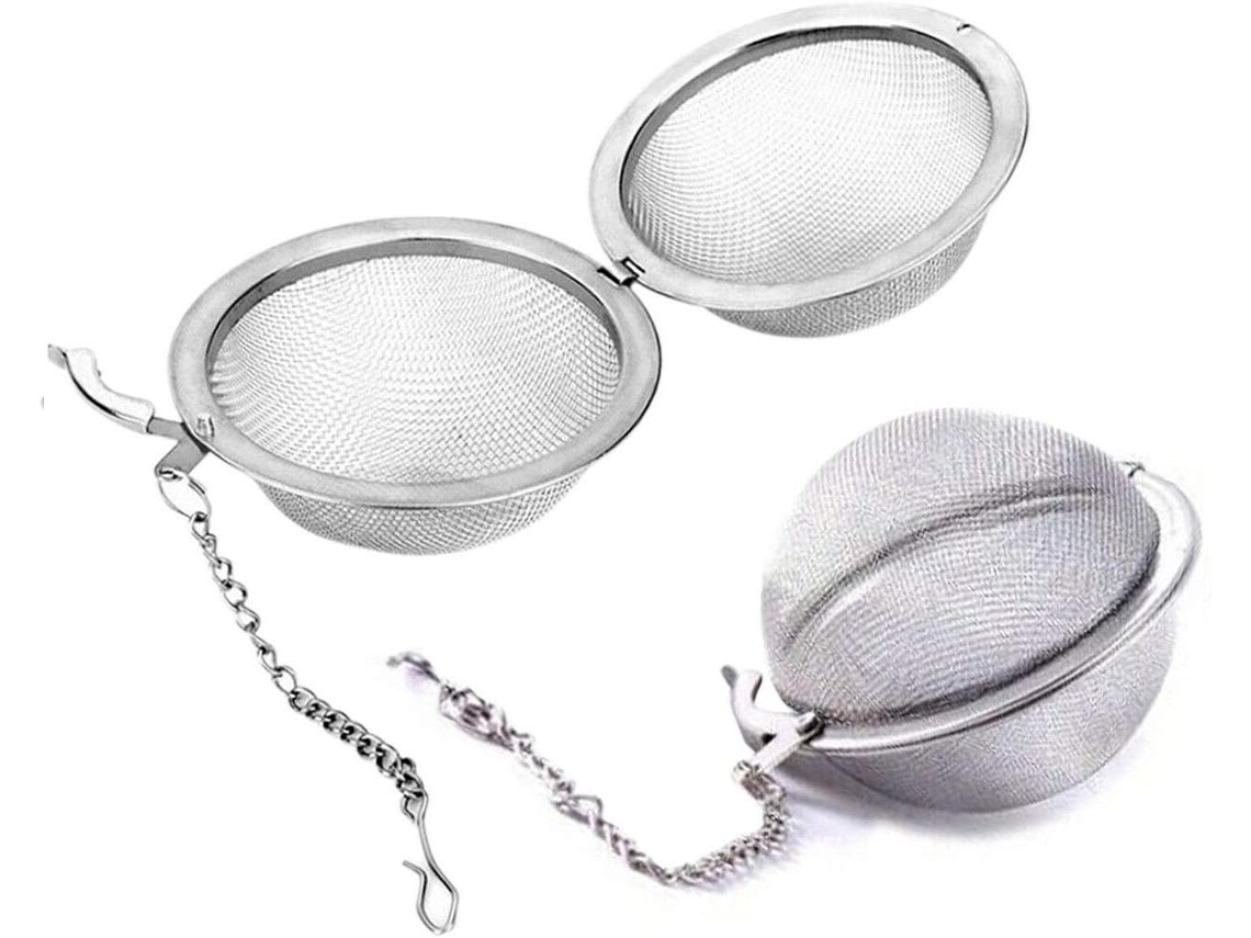 Conjunto De 2 Infusores Filtro Em Formato Bola Coadores Chá Aço Inoxidável Para Folhas, Ervas E Frutas. Aquaforge