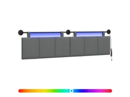 Conjunto 1 Cabeceira Suspensa Vidaxl Cinzento Veludo (210 X 55 X 5 Cm)