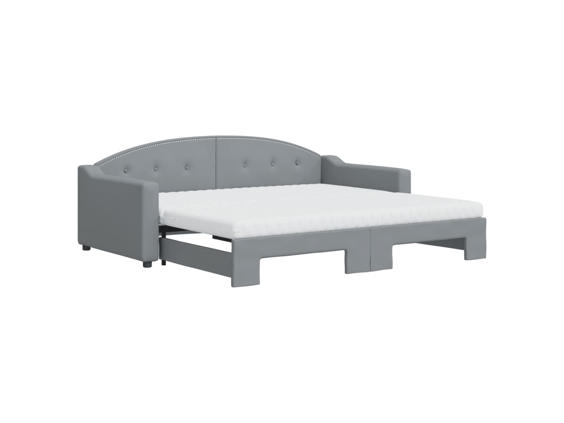 Sofá-cama Com Gavetão Vidaxl Cinzeto Tecido