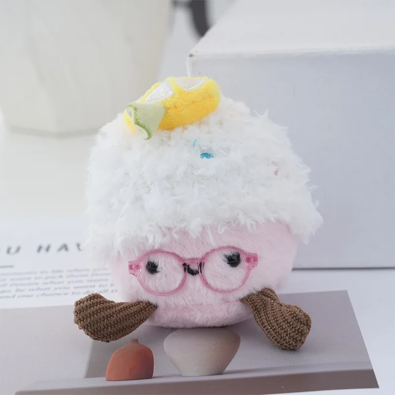 Chaveiro de Pelúcia em Formato de Cupcake, Macio e Fofinho, 10 Cm , Perfeito para Bolsa Ou como Pingente. MDUG (rosa)