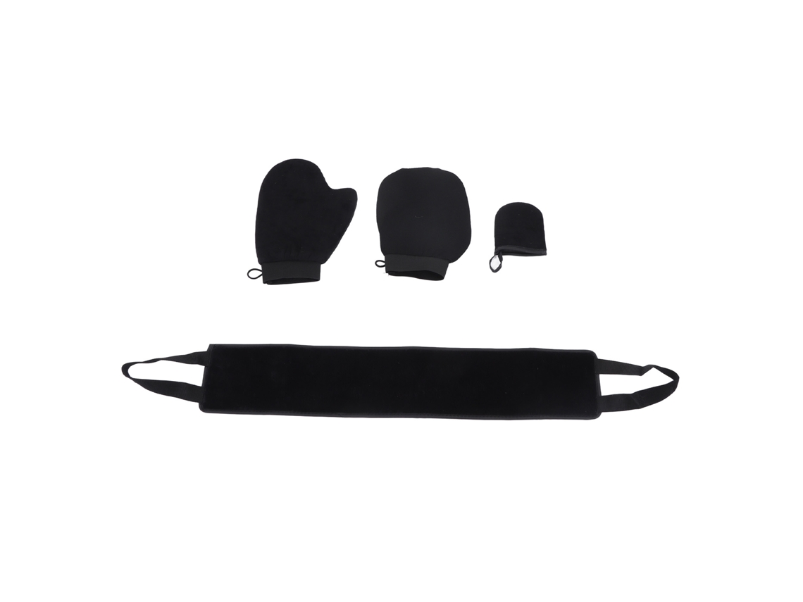 4 Pares De Luvas Auto-bronzeadoras Suaves De Veludo Reversíveis Exfoliantes Spa Para Bronzeamento Sem Sol