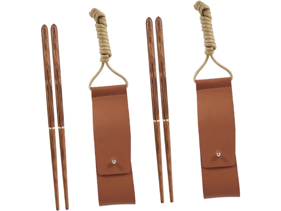 Pares De Pauzinhos De Madeira Destacáveis, Pauzinhos De Viagem Com Estojo, Reutilizáveis Para Gokoco