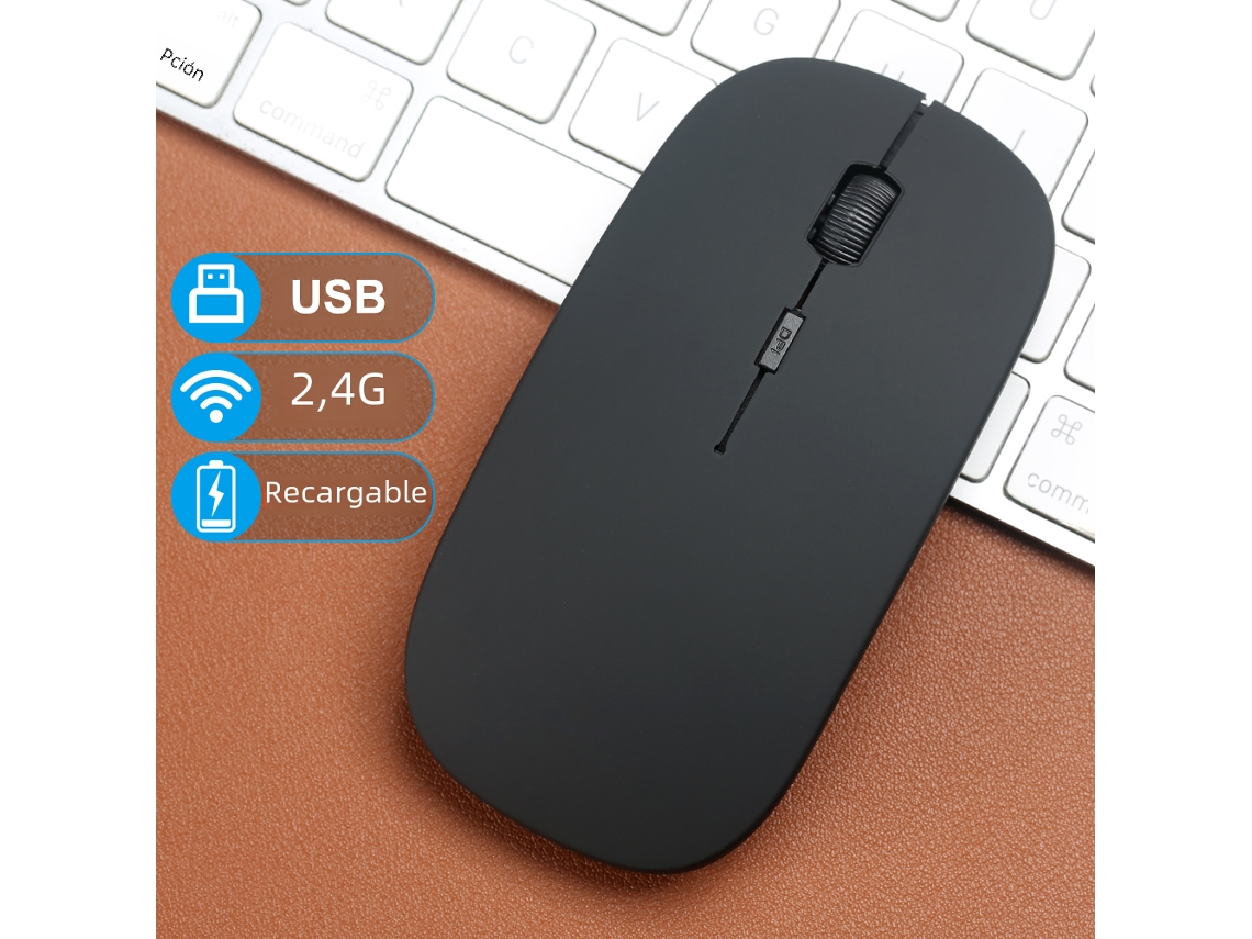 (preto 1) Mouse Gamer Sem Fio Recarregável 2.4g Usb Compatível Com Bluetooth