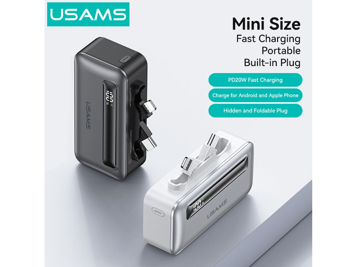 Usams Cd233 20w 4500mah Power Bank Com Display Digital E Duas Portas, Bateria Externa Com 2 Entradas E 2 Saídas