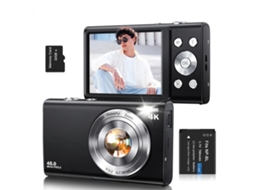Câmera Digital 4k Ultra Hd 48mp Auto Foco Tela Ips 2.8" Presente Para Meninos Meninas Estudantes (preto)