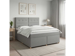 Vidaxl Cama Box Spring Com Colchão Cinzento-claro 180 X 200 Cm Tecido