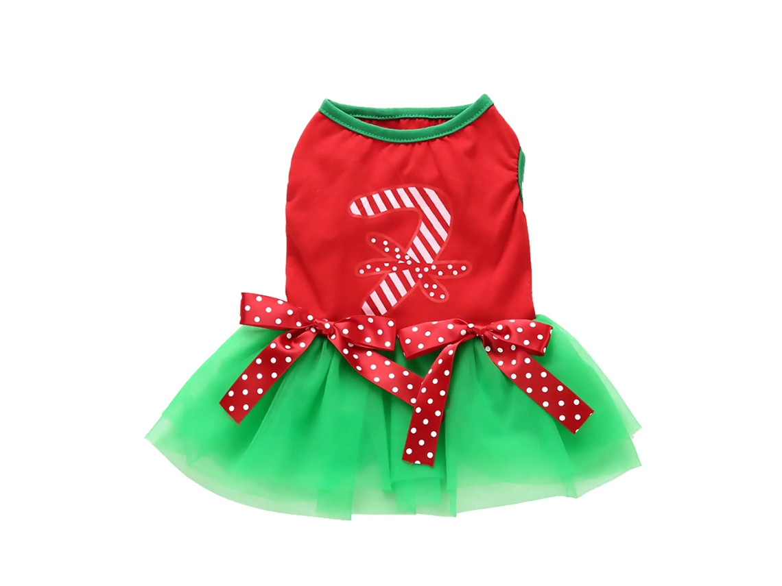 Vestido de Animal de Estimação Saia de Fio de Animal de Estimação Saia de Natal Adequada para Cães e Gatos