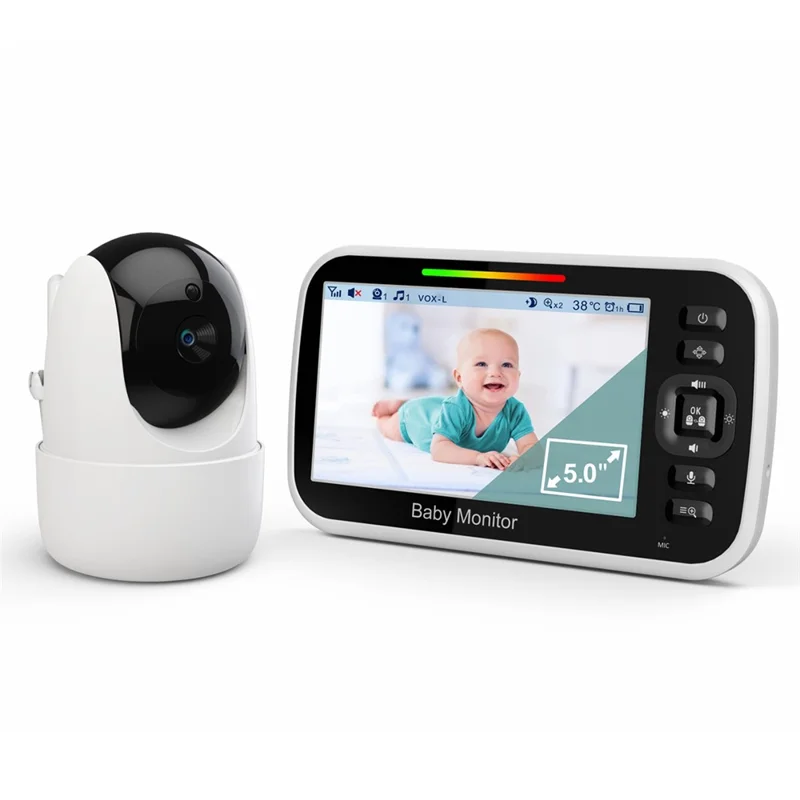 Monitor De Bebé Fwinl Sm651 Sem Fios 2.4ghz Com Câmara E Ecrã De 5 Polegadas (áudio Bidirecional, Visão Noturna)