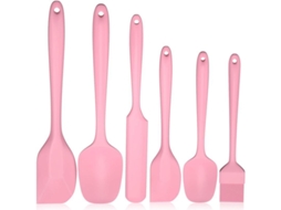 Conjunto de 6 Espátulas de Silicona para Cozinha, Resistente Ao Calor Fda, Utensílios de Cozinha Antiaderentes (rosa)