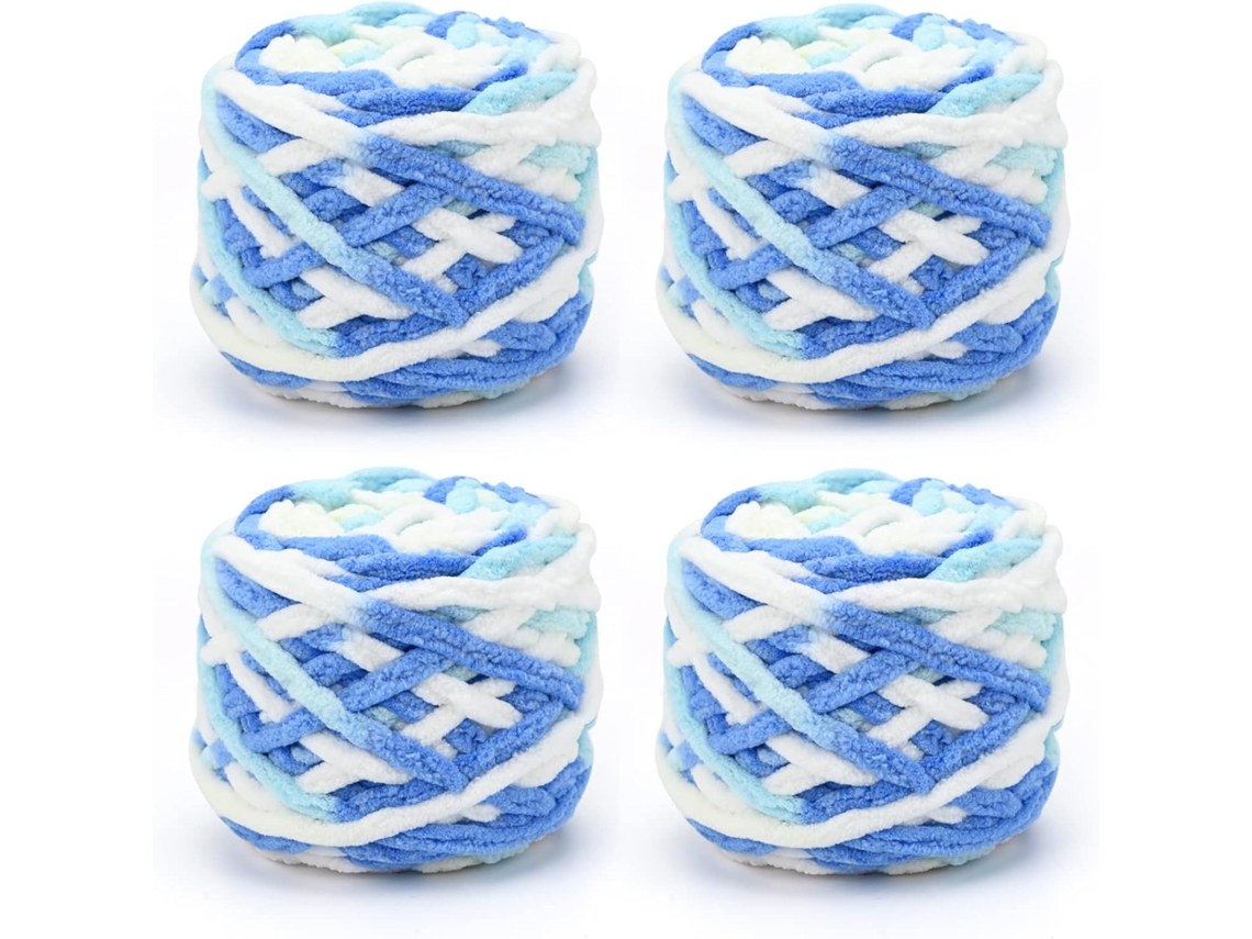 Lurelia Fio Tricô Grosso Macio Colorido Poliéster 4 X 100g Multicolorido Para Crochê