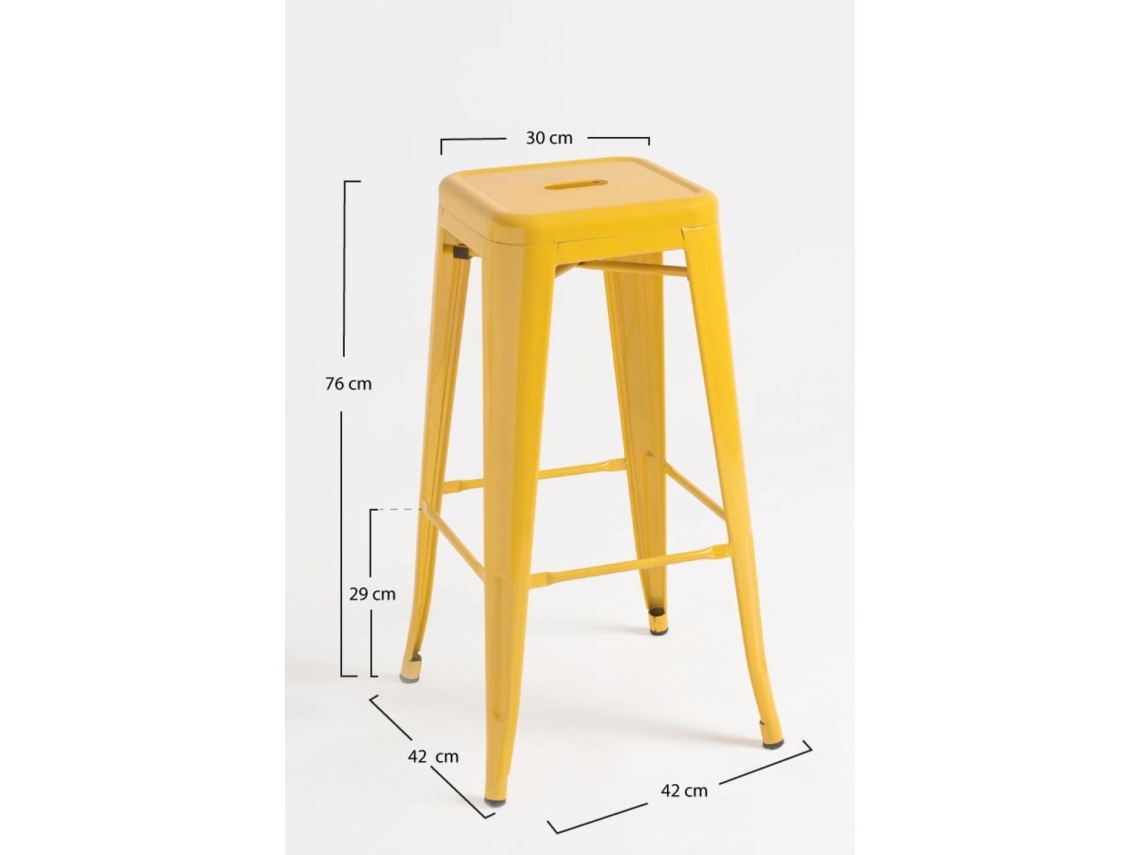 Pack 4 Bancos Torix Altos - Amarelo