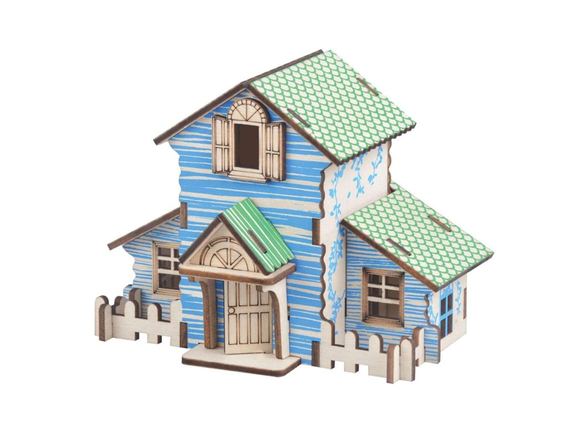 Cabana Florestal Em Madeira 3d, 22 Peças, Tamanho 9x14x11 Cm