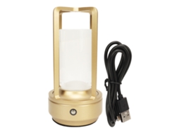 Rebe-lâmpada De Mesa Sem Fio De Cristal 3 Temperaturas De Cor Controle Táctil Usb Recarregável Led Dourado Para Lar