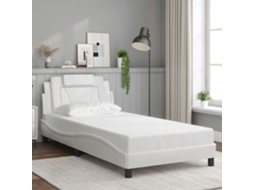 Vidaxl Estrutura De Cama Viana Sem Colchão 100x200 Cm Couro Artificial Branco