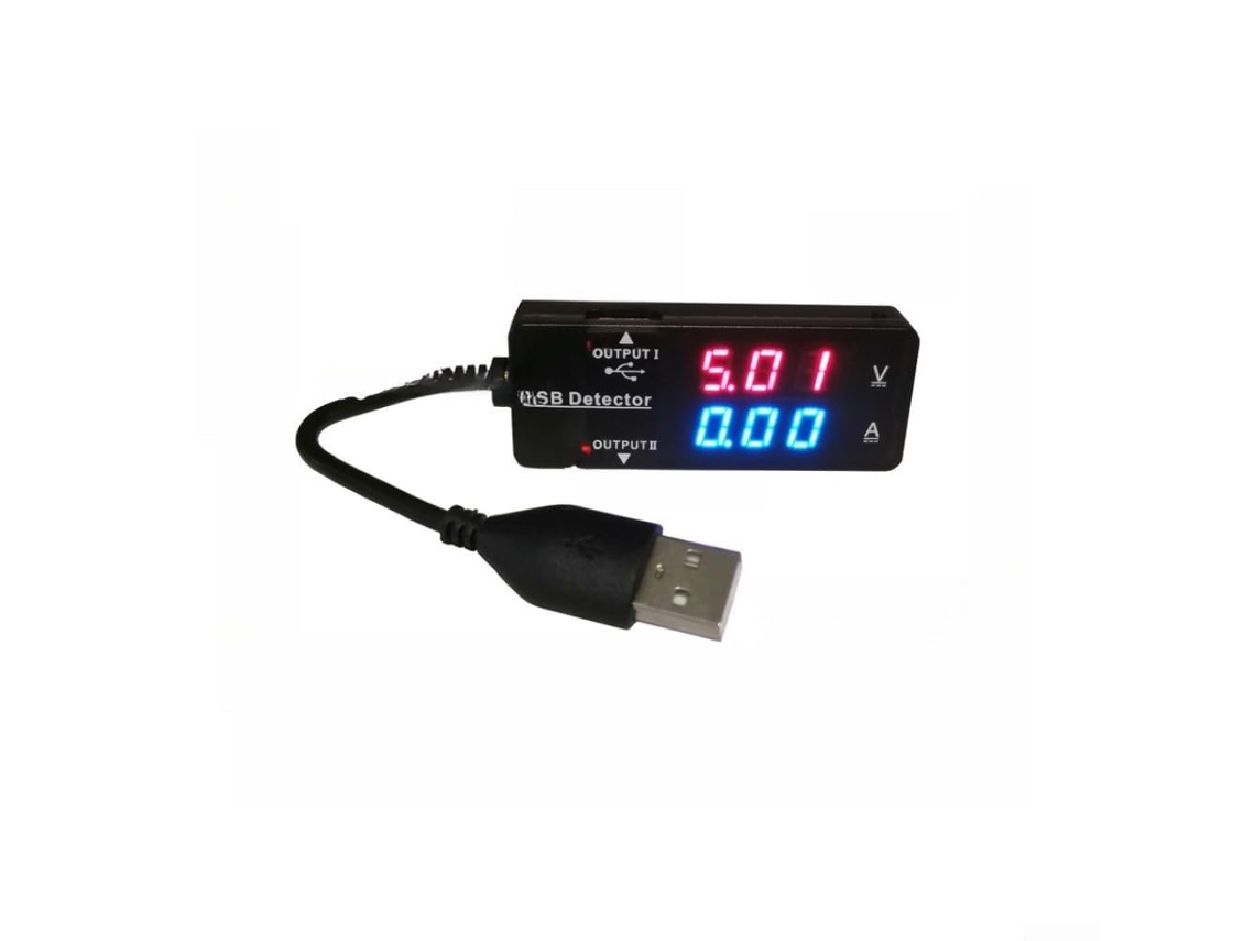 Voltímetro E Amperímetro Usb, Com Display Duplo, Precisão De 0,1%