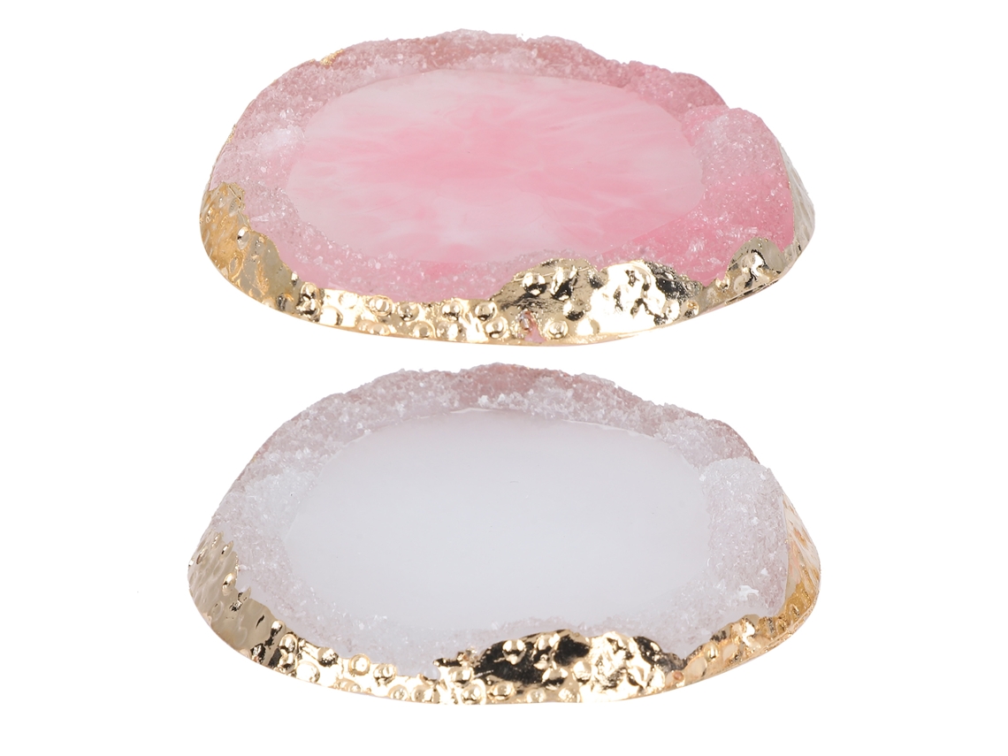 Paleta De Unhas De Resina Para Manicure Prática E Exibição Com Bordas Douradas Multifuncional 2pcs