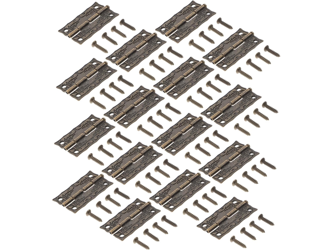 Conjunto De 40 Dobradiças Pequenas Estilo Antigo Com Parafusos,