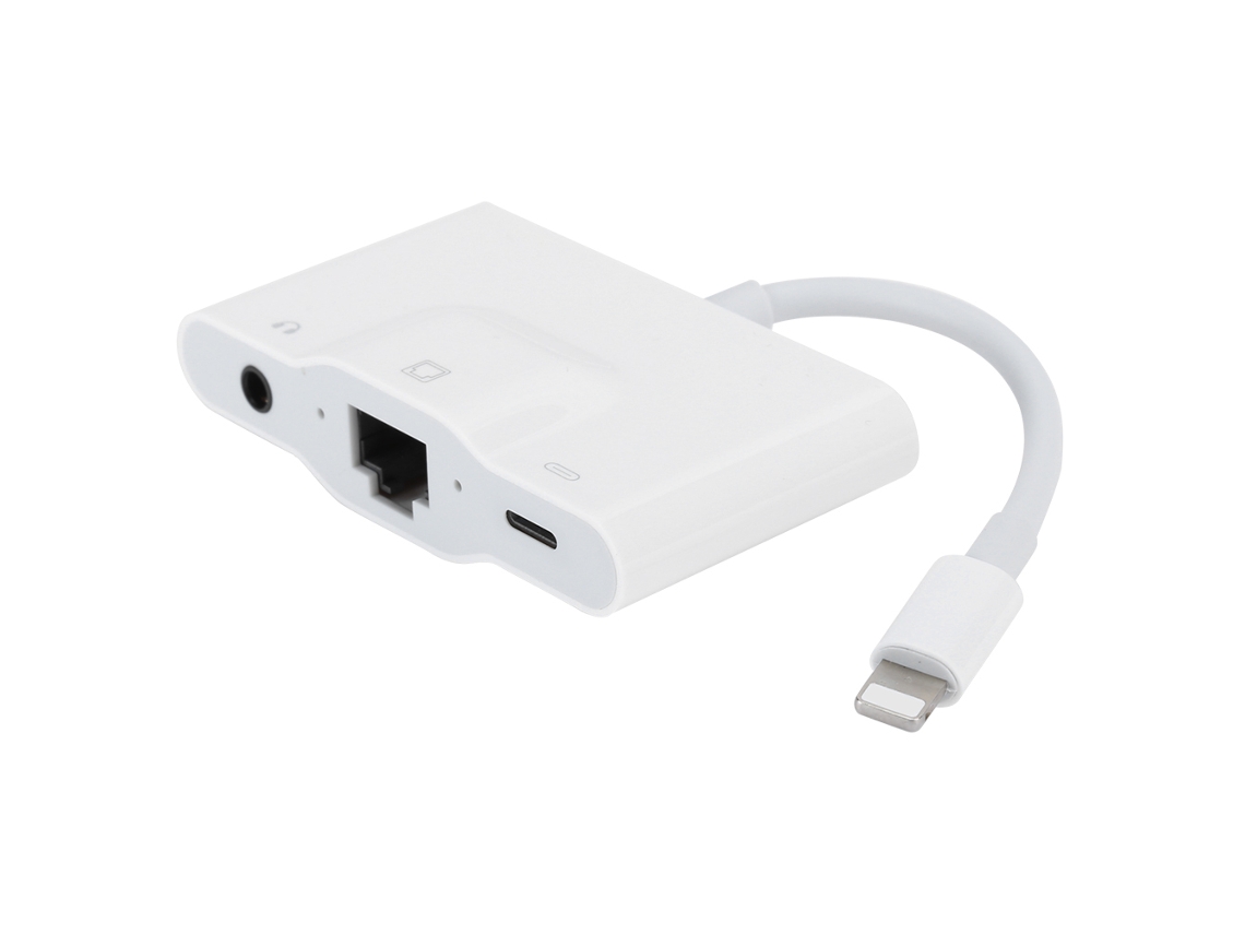 Conversor 5 em 1 LAXISCREED 8pin para Cartão de Rede Carga Fone