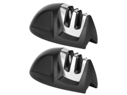 2pcs Afiador de Faca Multifuncional de Fundo em V com 2 Slots para Cozinha Ferramenta de Afiação