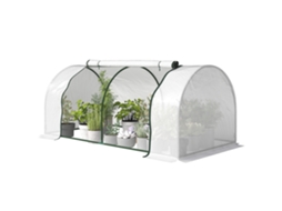 Mini Estufa Aço Pe Tomate 2x1x0,8m Com Porta Zip E Lona