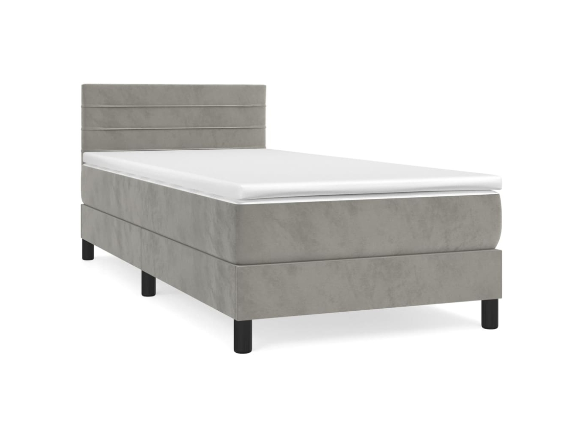 Box Spring Bed, Box Spring Beds Vidaxl Cinzeto Veludo (100 X 200 Cm)