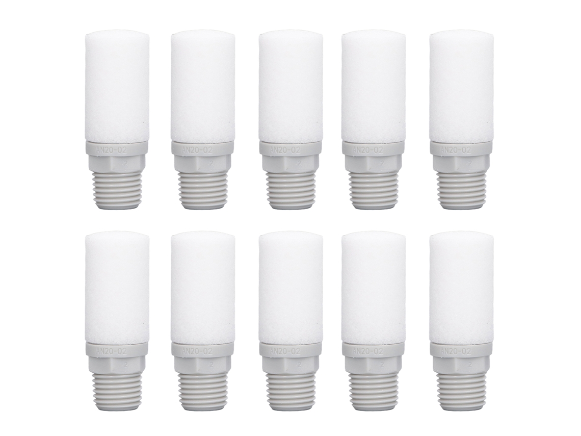 10pcs Silenciador Pneumático G1/4in Filtro De Ruído Pp Para Cilindro Tubo De Escape Acessórios Ferramentas