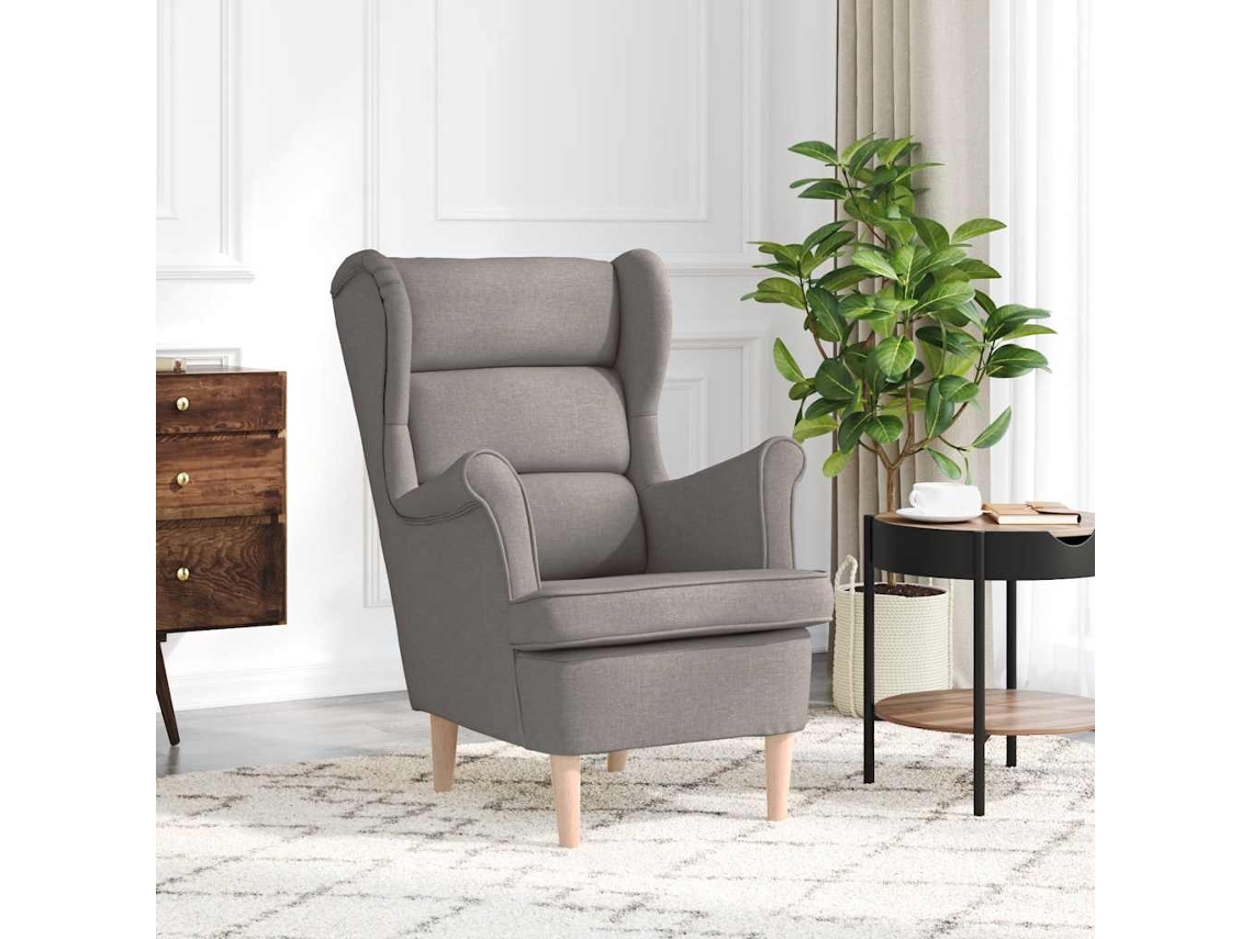 Vidaxl Cadeira Com Apoio Braços 74x84x100 Cm Tecido Cinza-acastanhado