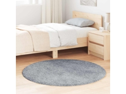 Vidaxl Tapete Shaggy De Pelo Alto Navarra 120x120 Cm Cinzento-claro