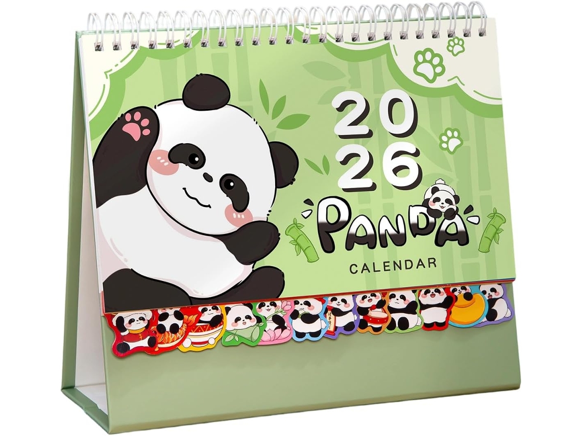 Calendário em Miniatura de 2026 com Bloco de Notas Integrado, Design Compacto. SFUSHOS