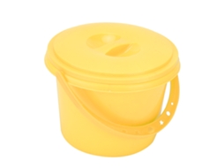 Cubo De Pinceles De Pintura Multifunción De Plástico Com 2 Compartimentos E Paletas Para Misturar Cores Yj004 Amarelo