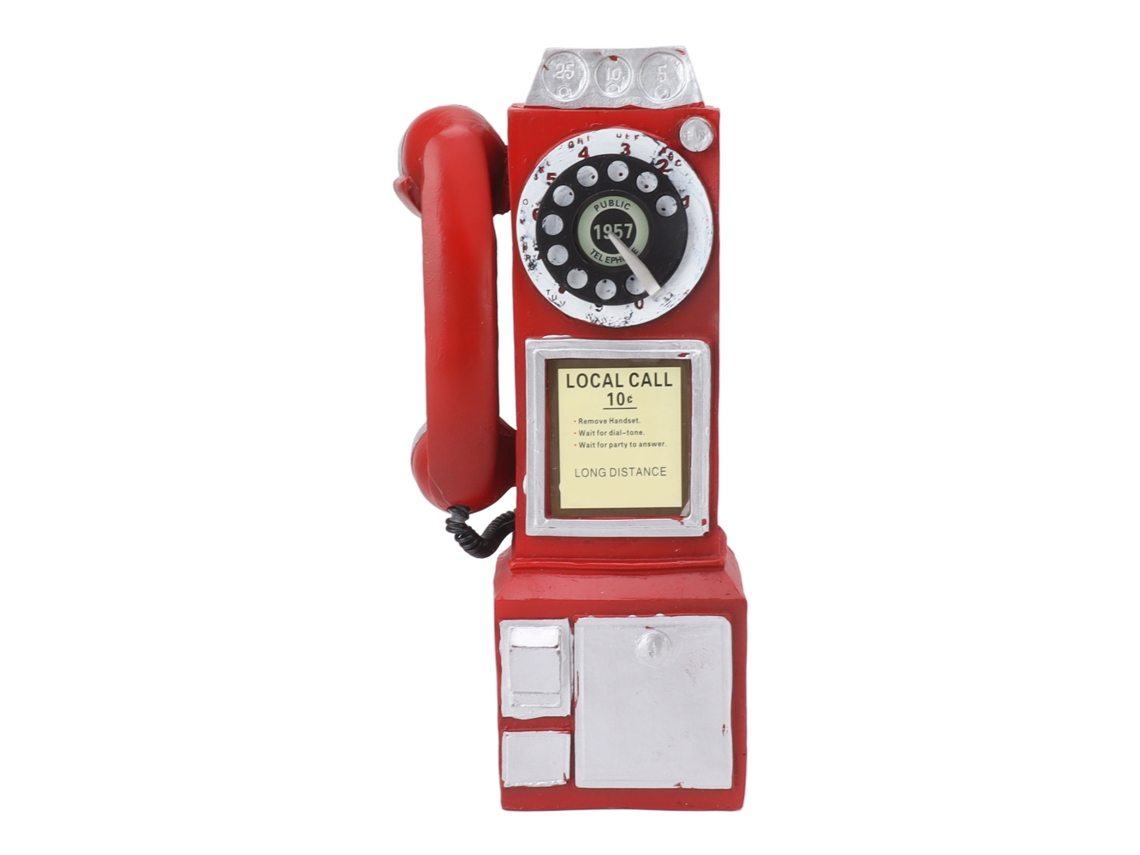 Telefone Decorativo de Resina Vermelho para Bar Modelo